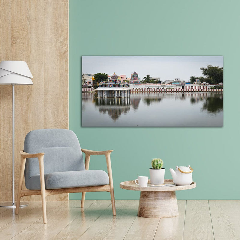 decorglance Posters, Prints, & Visual Artwork Temple Scenery Canvas Wall Painting