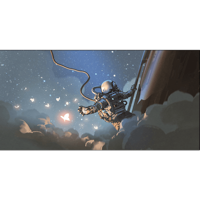 DECORGLANCE Posters, Prints, & Visual Artwork The Astronaut Catching The Glowing Butterflies Canvas Wall Painting