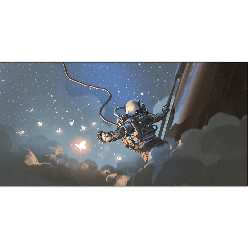 DECORGLANCE Posters, Prints, & Visual Artwork The Astronaut Catching The Glowing Butterflies Canvas Wall Painting
