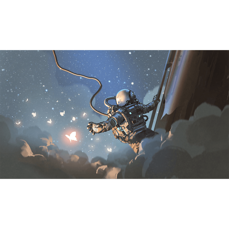 DECORGLANCE Posters, Prints, & Visual Artwork The Astronaut Catching The Glowing Butterflies Wallpaper