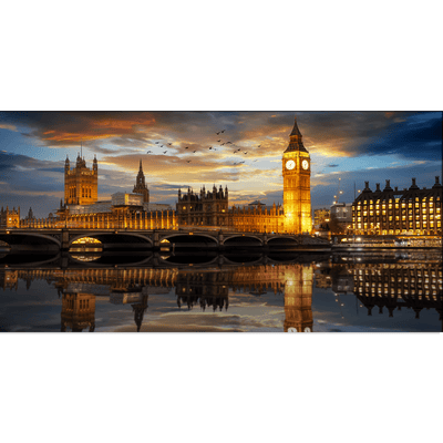 DECORGLANCE Posters, Prints, & Visual Artwork The Westminster Palace & River In London Canvas Wall Painting