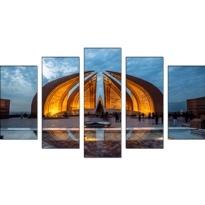 DECORGLANCE Posters, Prints, & Visual Artwork Top View Of Building Canvas Wall Painting- With 5 Frames