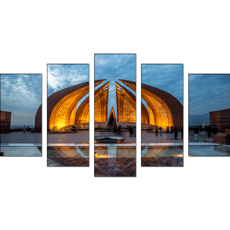 DECORGLANCE Posters, Prints, & Visual Artwork Top View Of Building Canvas Wall Painting- With 5 Frames