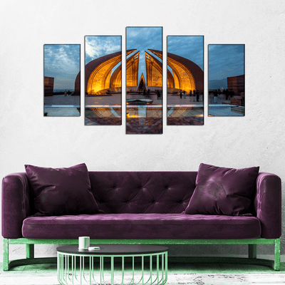 DECORGLANCE Posters, Prints, & Visual Artwork Top View Of Building Canvas Wall Painting- With 5 Frames
