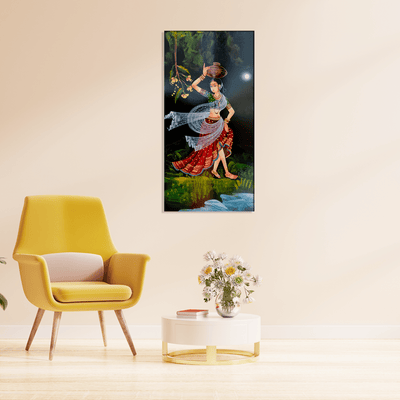 DECORGLANCE Posters, Prints, & Visual Artwork Traditional Indian Girl Canvas Wall Painting