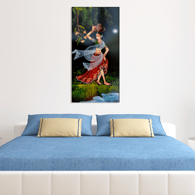 DECORGLANCE Posters, Prints, & Visual Artwork Traditional Indian Girl Canvas Wall Painting