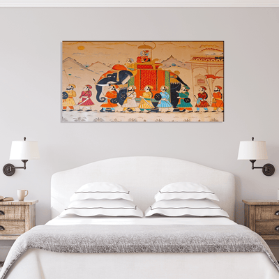 DECORGLANCE Posters, Prints, & Visual Artwork Traditional Rajasthani Wall Street Art Canvas Wall Painting