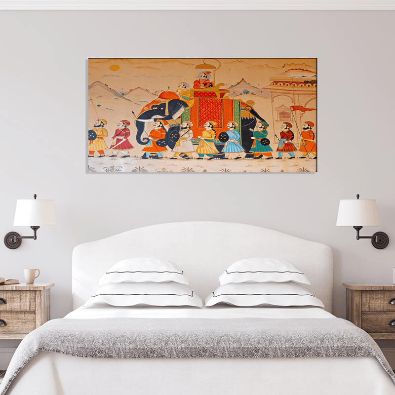 DECORGLANCE Posters, Prints, & Visual Artwork Traditional Rajasthani Wall Street Art Canvas Wall Painting