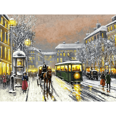 DECORGLANCE Posters, Prints, & Visual Artwork Tram In The Street Wallpaper