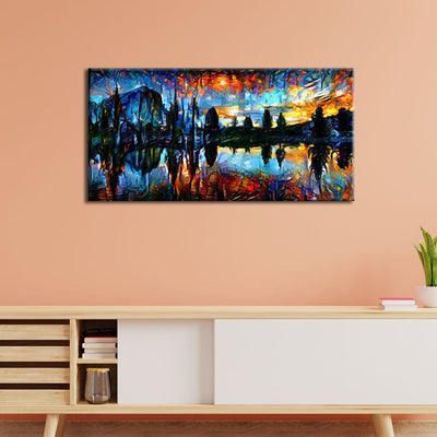 DecorGlance Posters, Prints, & Visual Artwork Tree Scenery Abstract Canvas Wall Painting