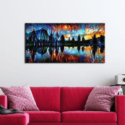 DecorGlance Posters, Prints, & Visual Artwork Tree Scenery Abstract Canvas Wall Painting
