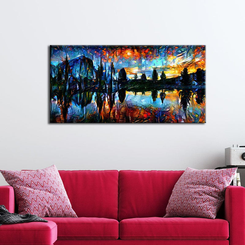 DecorGlance Posters, Prints, & Visual Artwork Tree Scenery Abstract Canvas Wall Painting