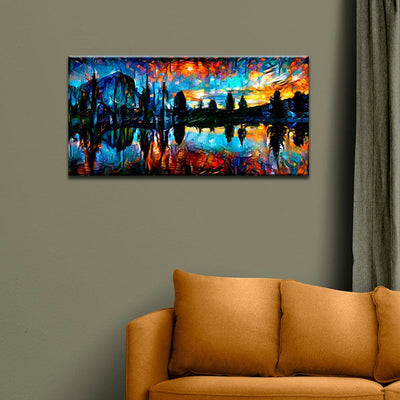 DecorGlance Posters, Prints, & Visual Artwork Tree Scenery Abstract Canvas Wall Painting