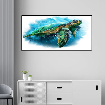 DecorGlance Posters, Prints, & Visual Artwork Turtle Canvas Floating Frame Wall Painting