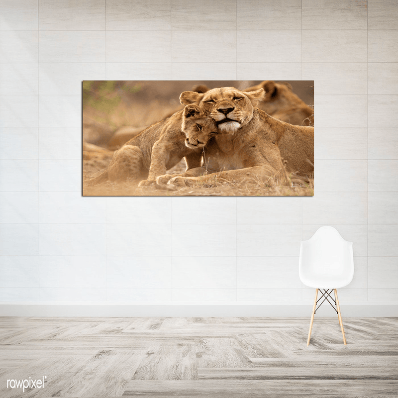 DECORGLANCE Posters, Prints, & Visual Artwork Two Tigers Canvas Wall Painting