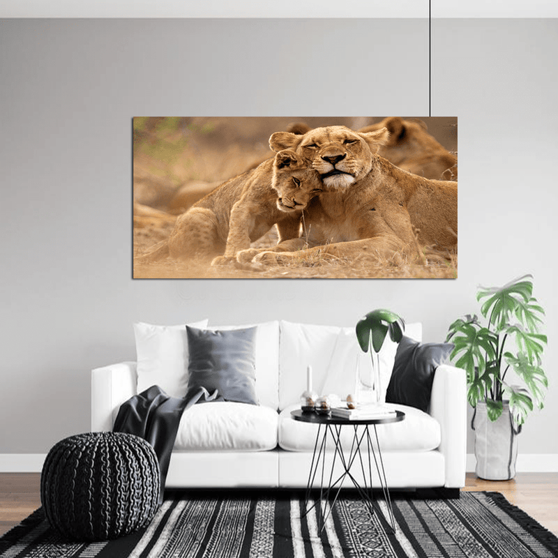 DECORGLANCE Posters, Prints, & Visual Artwork Two Tigers Canvas Wall Painting