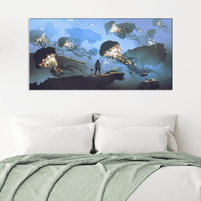 DECORGLANCE Posters, Prints, & Visual Artwork Underwater Jelly Fish View Canvas Wall Painting