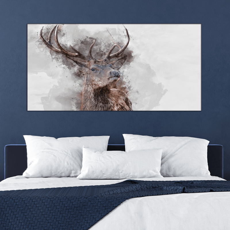 DECORGLANCE Posters, Prints, & Visual Artwork Water Color Effect Reindeer Canvas Wall Painting