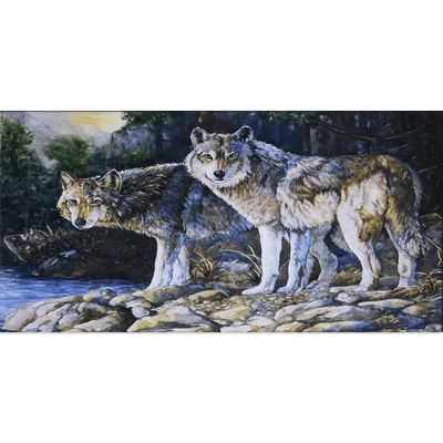 DECORGLANCE Posters, Prints, & Visual Artwork Wolf Abstract Canvas Wall Painting
