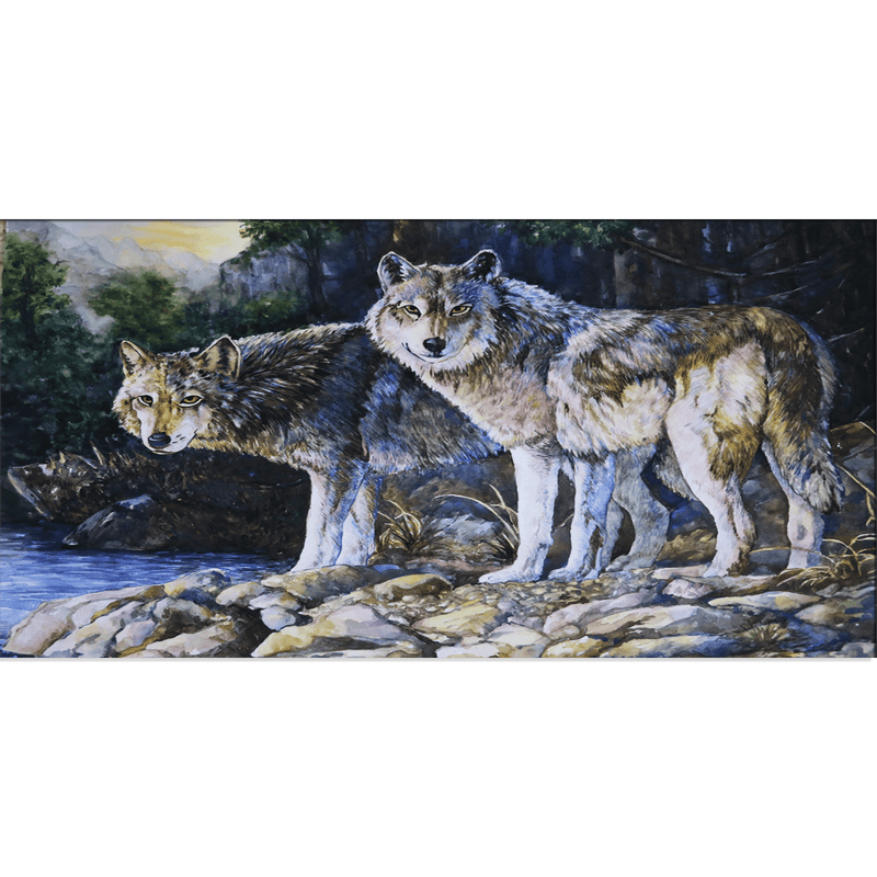 DECORGLANCE Posters, Prints, & Visual Artwork Wolf Abstract Canvas Wall Painting