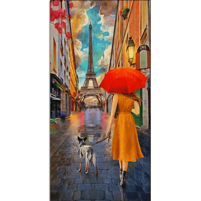 DECORGLANCE Posters, Prints, & Visual Artwork Women In Front Of Eiffel Tower Canvas Wall Painting