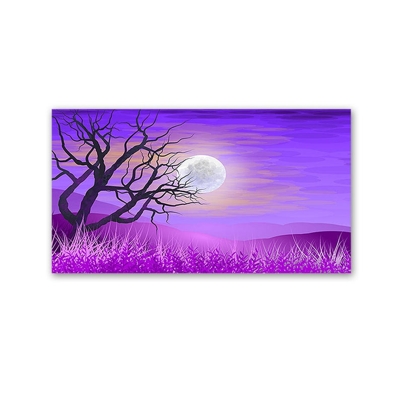 DecorGlance Purple Night Scenery Canvas Wall Painting