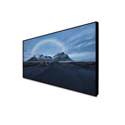 DecorGlance CANVAS PRINT BLACK FLOATING FRAME / (48x24) Inch / (121x60) Cm Rainbow Mountain Canvas Floating Frame Canvas Wall Painting