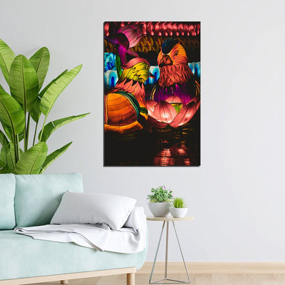 DecorGlance Rectangle painting Passerine Bird Print On Canvas Wall Painting