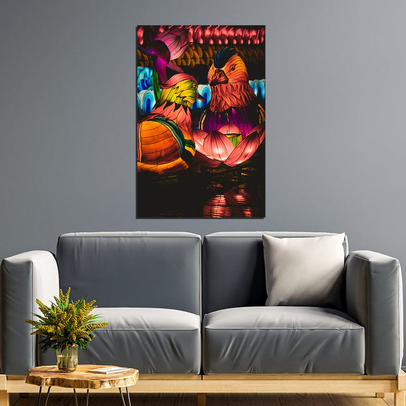 DecorGlance Rectangle painting Passerine Bird Print On Canvas Wall Painting