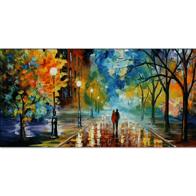 DecorGlance Rectangle painting Romantic Love Couple in Forest Canvas Wall Painting