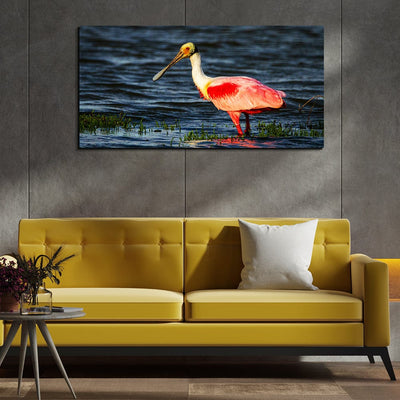 DecorGlance Rectangle painting Roseate Spoonbill Bird Canvas Wall Painting