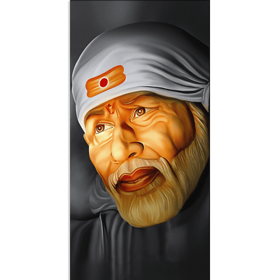 DECORGLANCE Rectangle painting Sai Baba Canvas Wall Painting
