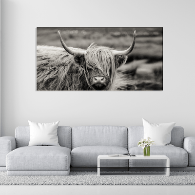 DecorGlance Rectangle painting Scottish Highland Cattle Animal Canvas Wall Painting