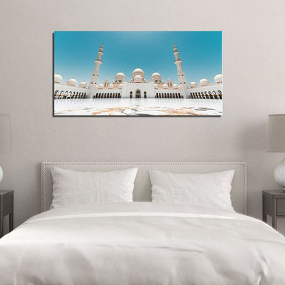 DecorGlance Rectangle painting Sheikh Zayed Grand Mosque Canvas Wall Painting