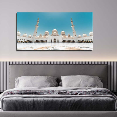 DecorGlance Rectangle painting Sheikh Zayed Grand Mosque Canvas Wall Painting