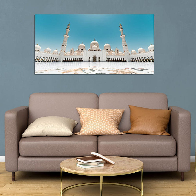 DecorGlance Rectangle painting Sheikh Zayed Grand Mosque Canvas Wall Painting