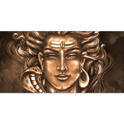 DecorGlance Rectangle painting Shiva Digital painting Canvas Wall Painting