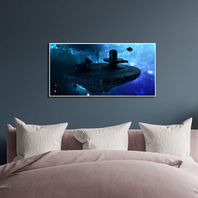 DecorGlance Rectangle painting Shiva Lingam Animation Canvas Floating Frame Wall Painting