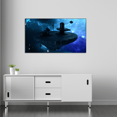 DecorGlance Rectangle painting Shiva Lingam Animation Canvas Wall Painting