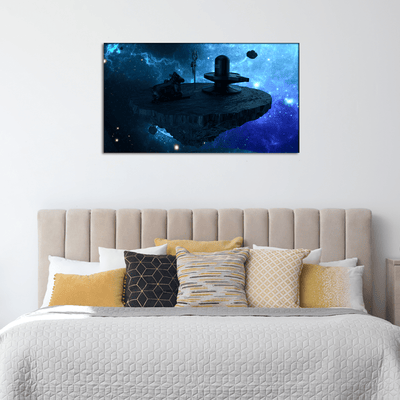 DecorGlance Rectangle painting Shiva Lingam Animation Canvas Wall Painting