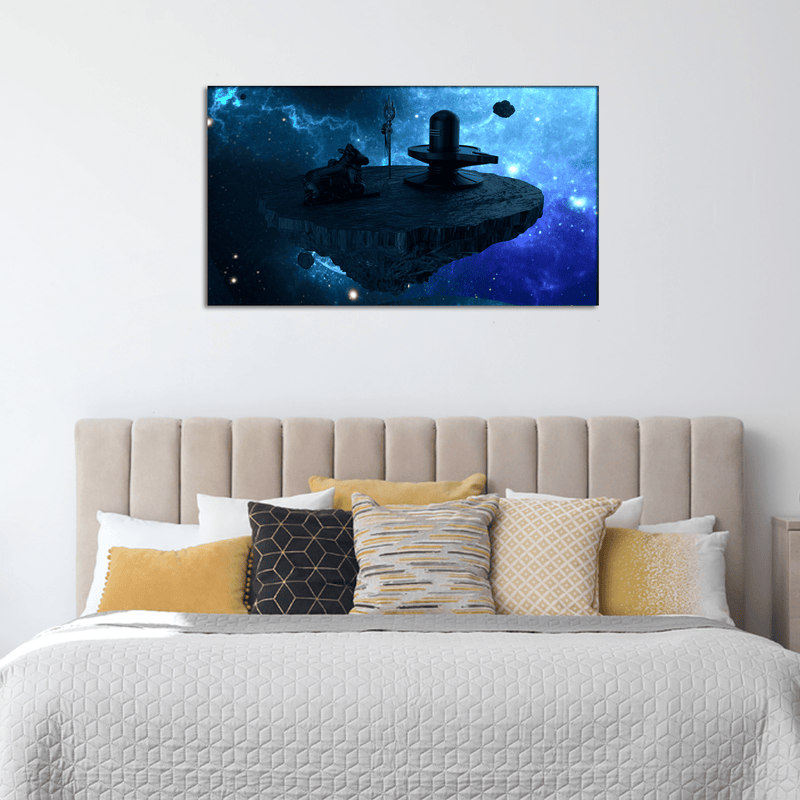 DecorGlance Rectangle painting Shiva Lingam Animation Canvas Wall Painting