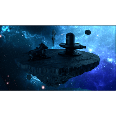 DecorGlance Rectangle painting Shiva Lingam Animation Canvas Wall Painting