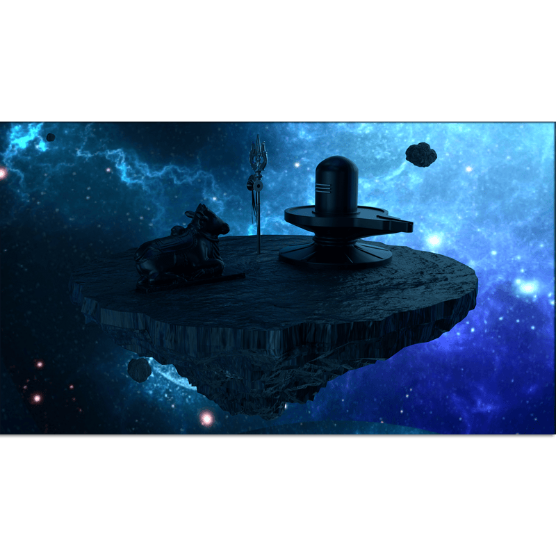 DecorGlance Rectangle painting Shiva Lingam Animation Canvas Wall Painting