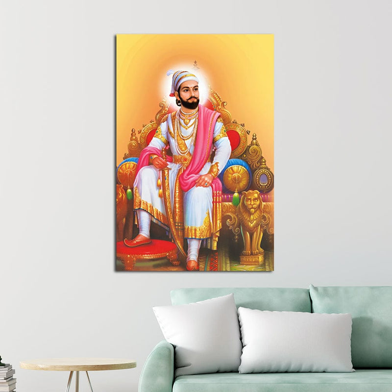 DecorGlance shivaji maharaj wall frame | wall painting shivaji maharaj