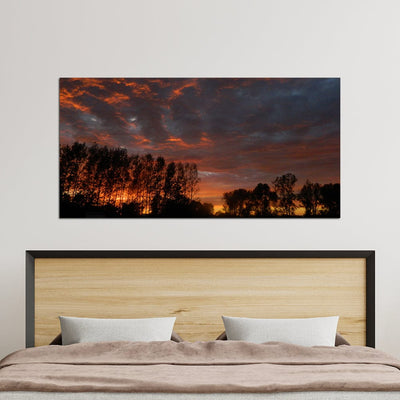 DecorGlance Red Cloudy Sky Canvas Wall Painting