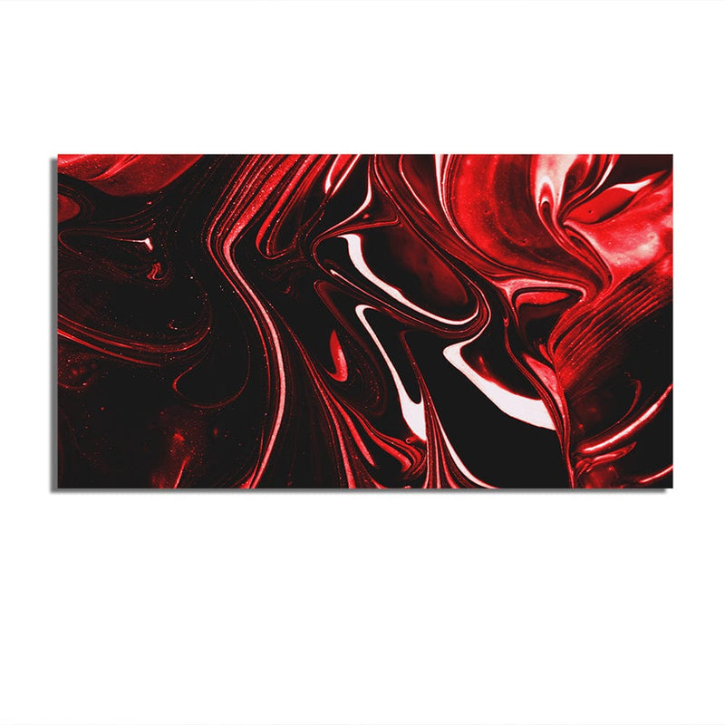 DecorGlance Red Fluid Effect Abstract Canvas Wall Painting