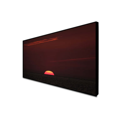 DecorGlance CANVAS PRINT BLACK FLOATING FRAME / (48x24) Inch / (121x60) Cm Red Sky Sunset View Canvas Floating Frame Wall Painting