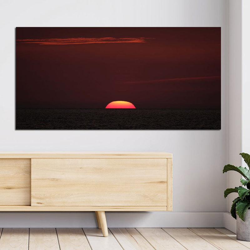 DecorGlance Red Sky Sunset View Canvas Wall Painting