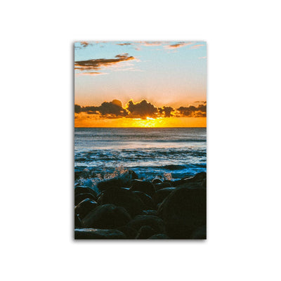 DecorGlance Red sky with sea scenery Canvas wall Painting