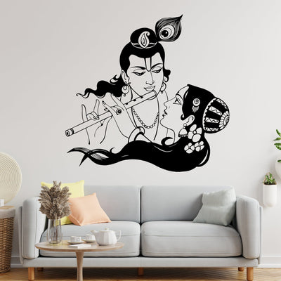 DecorGlance Religious sticker Radha Krishna High Quality Wall Sticker